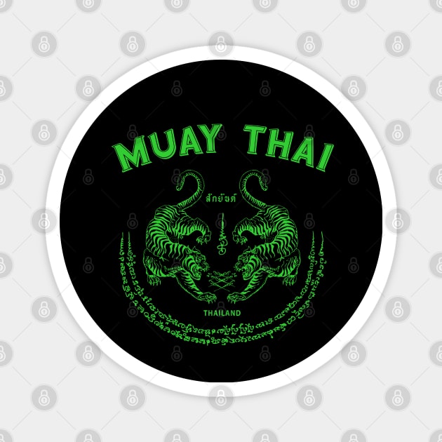 Muay Thai Tiger Sak Yant Tattoo Kickboxing Thailand Magnet by VintCam